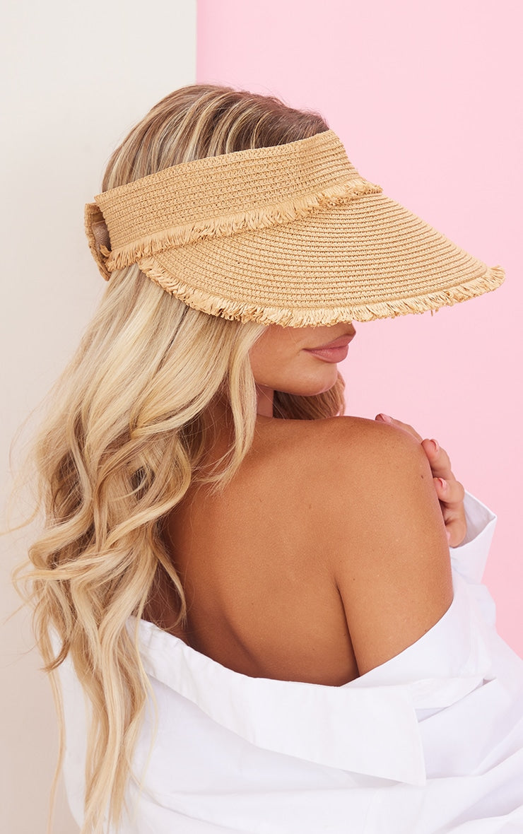 Next Day Delivery Before 10pm  Natural Straw Visor Hat