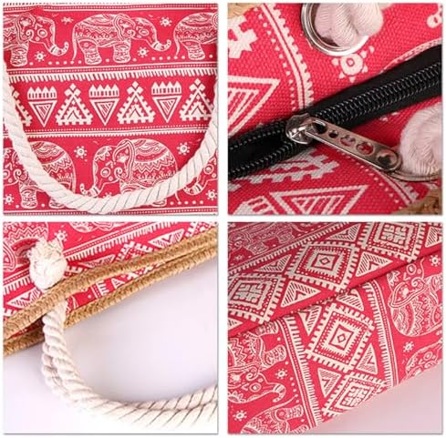 Next Day Delivery Before 10PM FAVORTALK Beach Shoulder Canvas Handbag - Stylish and Practical for Shopping and Sunbathing