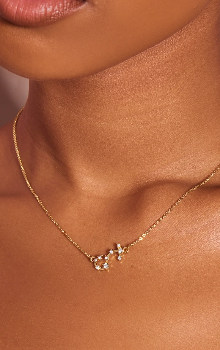 Gold Plated Gemini Celestial Necklace