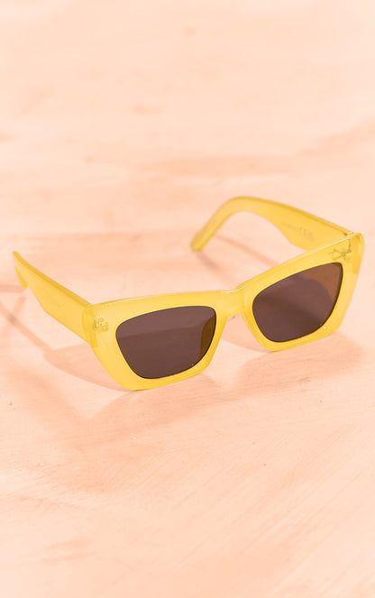 Next Day Delivery Before 10PM Lemon Chunky Cat Eye Retro Sunglasses