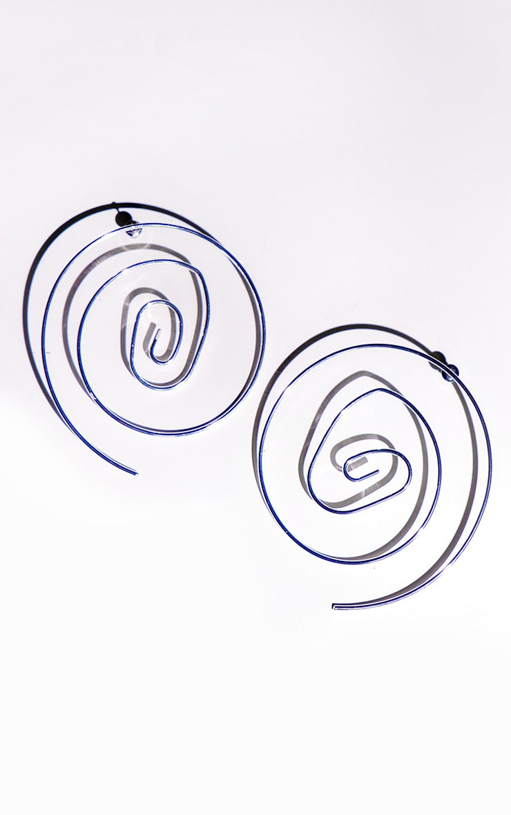 Next Day Delivery Before 10 PM Radiant Swirls: Silver Large Swirl Detail Earrings