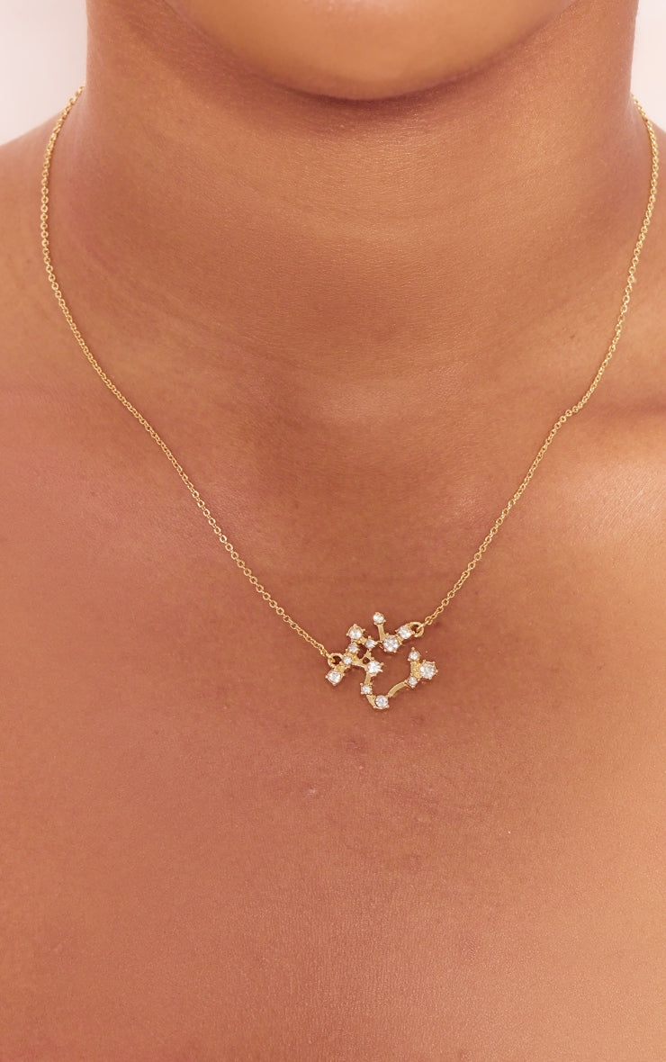 Gold Plated Gemini Celestial Necklace