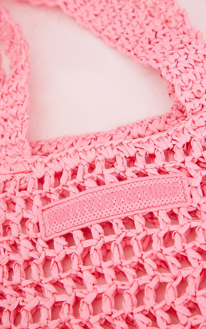 Next Day Delivery Before 10 PM Pretty in Pink: Woven Straw Bag