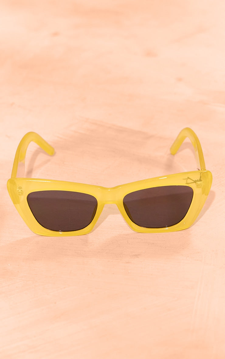 Next Day Delivery Before 10PM Lemon Chunky Cat Eye Retro Sunglasses