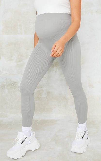 Next Day Delivery Before 10pm Maternity Stone Contour Rib Leggings