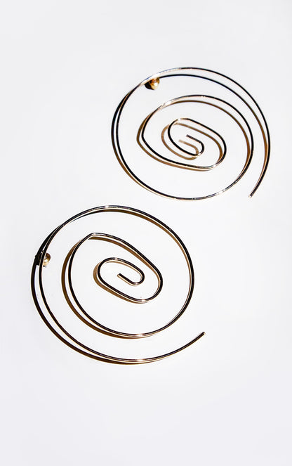 Next Day Delivery Before 10 PM Radiant Swirls: Silver Large Swirl Detail Earrings