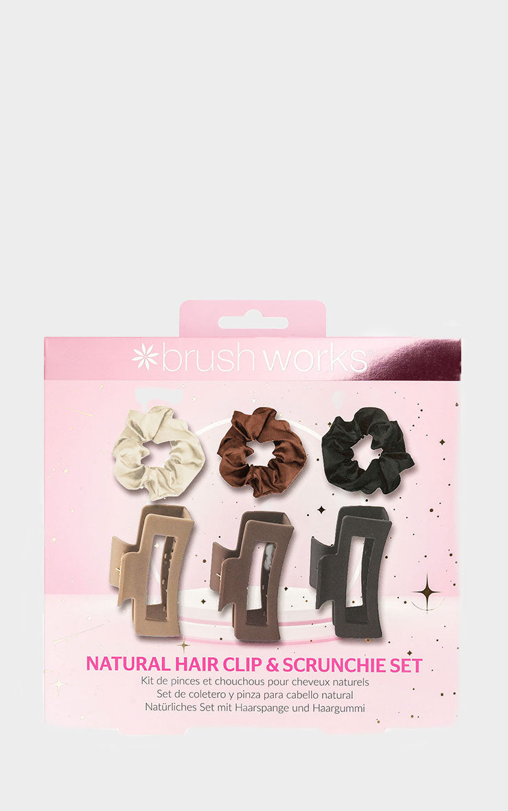 Brushworks Natural Hair Clip & Scrunchie Set  Next Day Delivery Before 10 pm