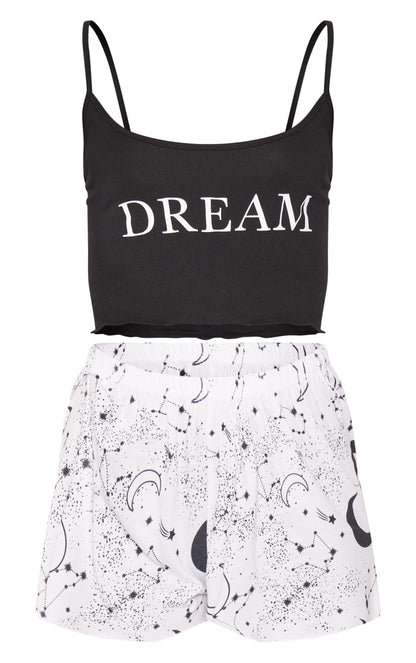 Next Day Delivery Beofre 10PM Black Constellation Dream Graphic Cami PJ Set