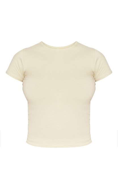 Next Day Delivery Before 10pm Basic White Cotton Blend Fitted Crew Neck T Shirt