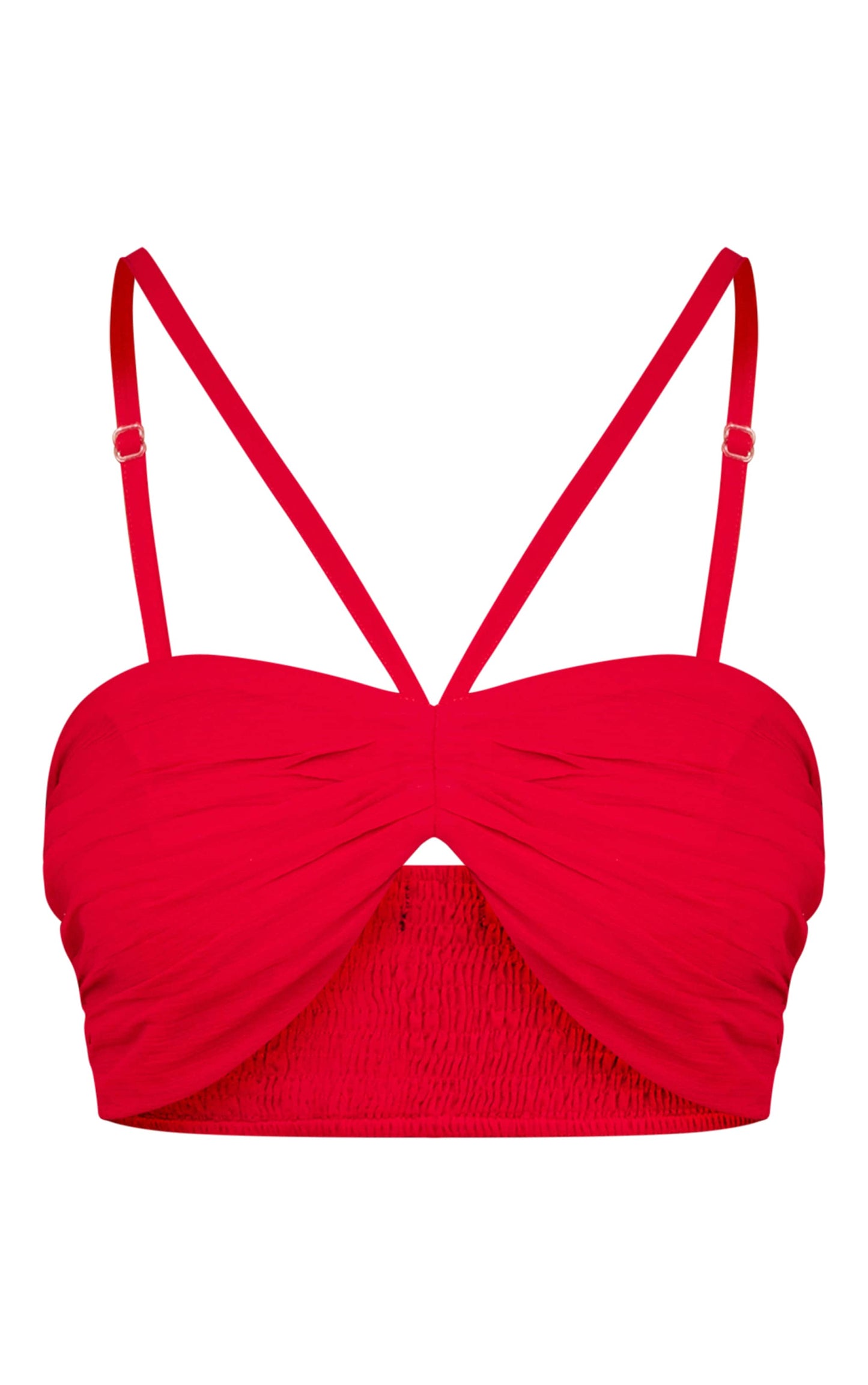 Next Day Delivery Before 10pm Red Ruched Front Halterneck Bralette