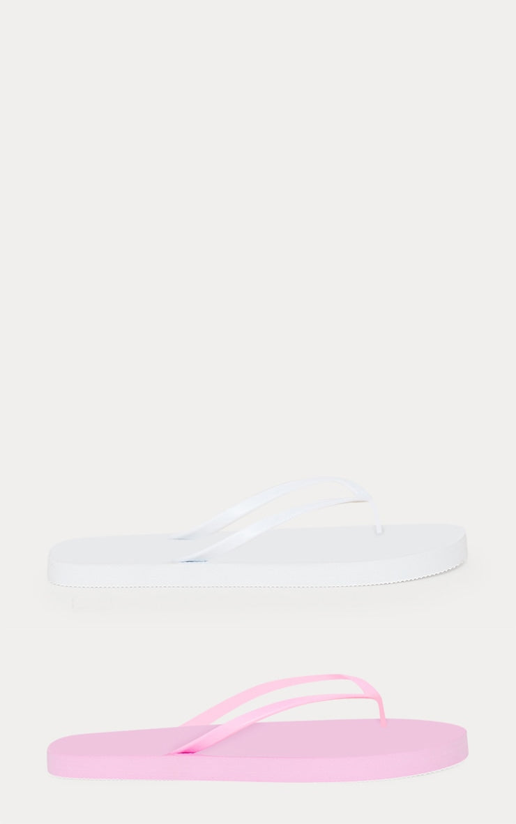 Next Day Delivery Before 10 PM Summer Essential: White and Pink Flip-Flop 2-Pack