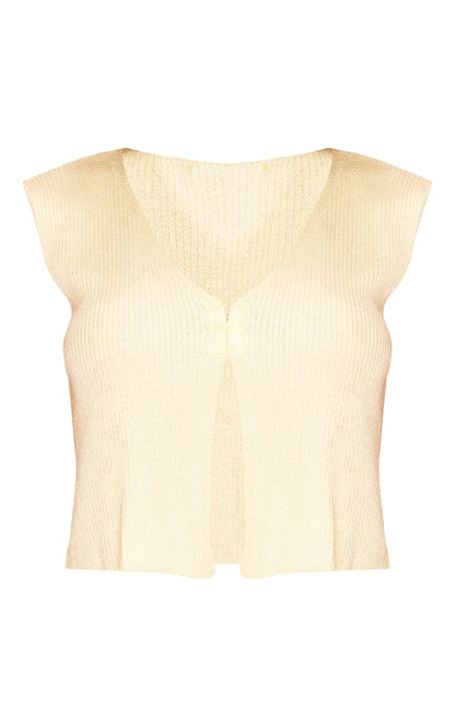 Next Day Delivery Before 10pm Cream Filigree Knit Hook And Eye Waistcoat