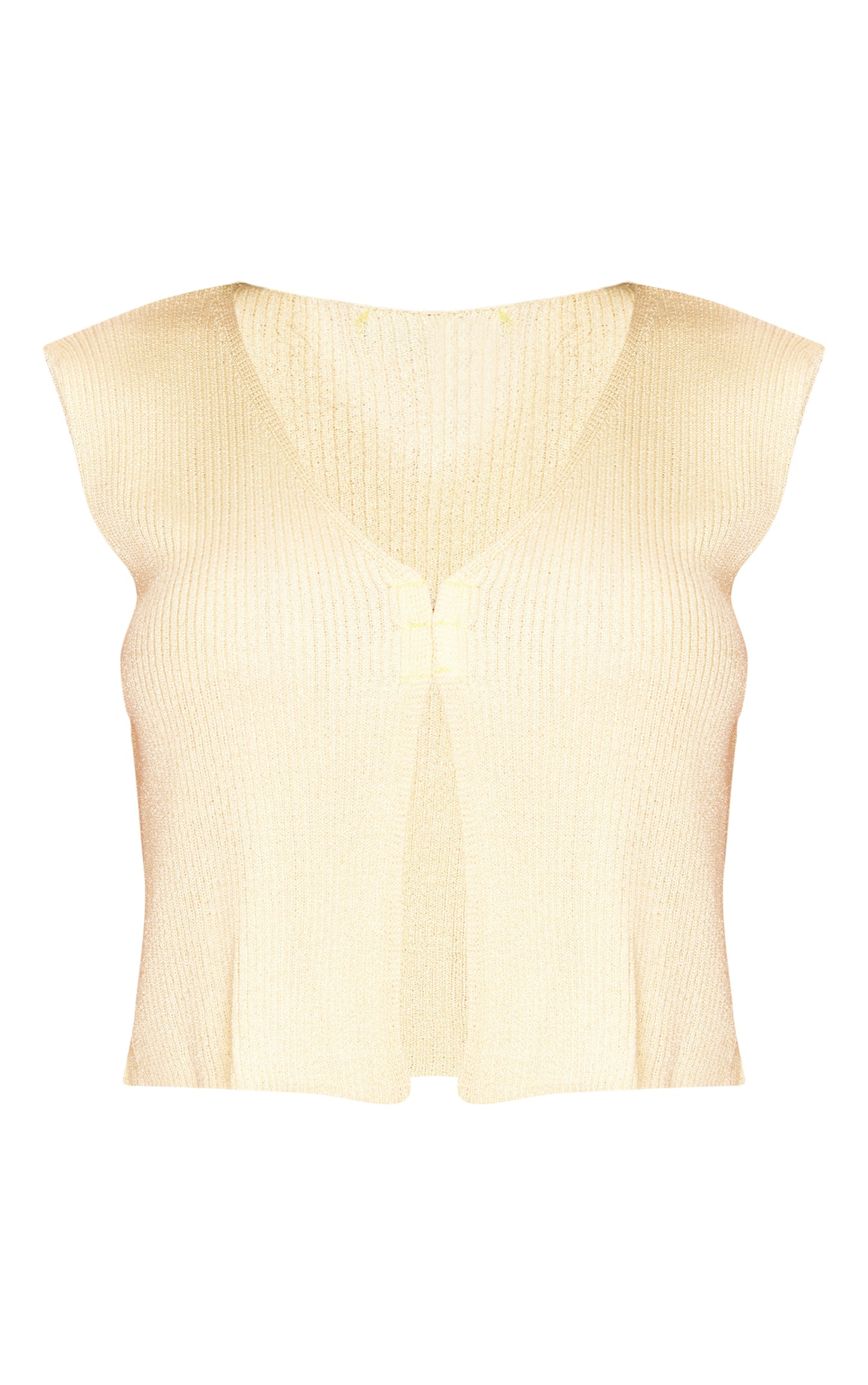 Next Day Delivery Before 10pm Lemon Filigree Knit Hook And Eye Waistcoat