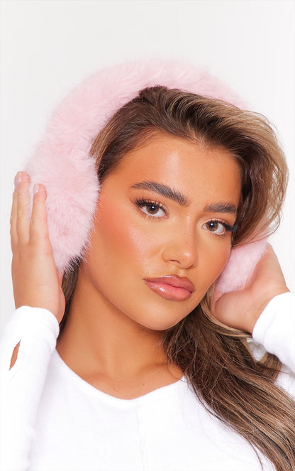 Pink Fluffy Ear Muffs Next Day Delivery Before 10 pm