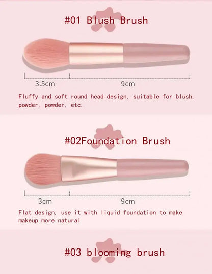 8PCS Soft Makeup Brushes Set Portable Eye Shadow Foundation Women Cosmetic Brushes Powder Blush Beauty Make Up Brush Beauty Tool