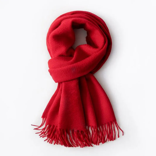 100% Pure Cashmere Scarf Women Winter Red Shawls and Wraps Ladies Pashmina Echarpe Warm Fine Cashmere for Scarves Foulard Femme