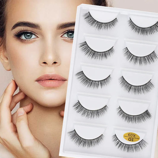 5 Pairs Natural Soft 3D Mink False Eyelashes Handmade Fake Eye Lashes Faux Cils Make Up Beauty Tools Eyelash Extension maquiagem