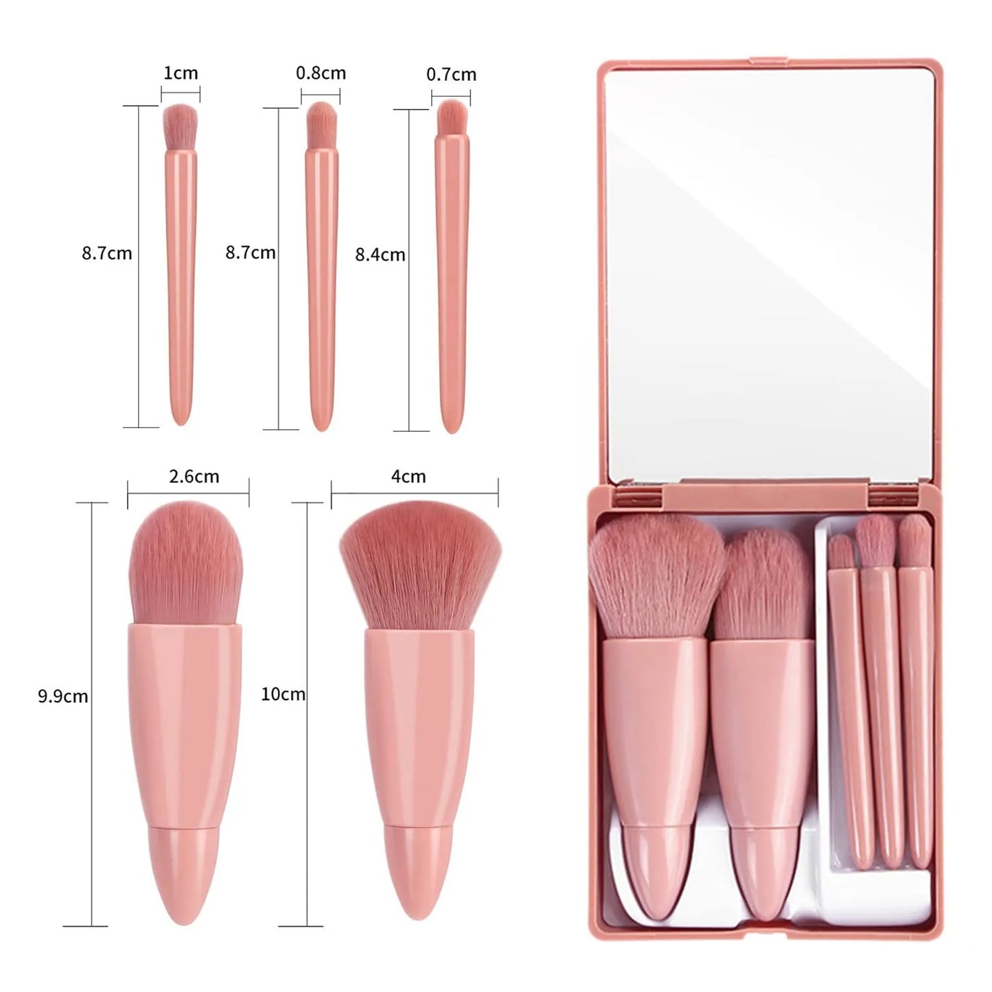 Mini Makeup Brushes Set Mirror Soft Fluffy for Cosmetics Foundation Powder Eyeshadow Kabuki Blending Makeup Brush Beauty Tool