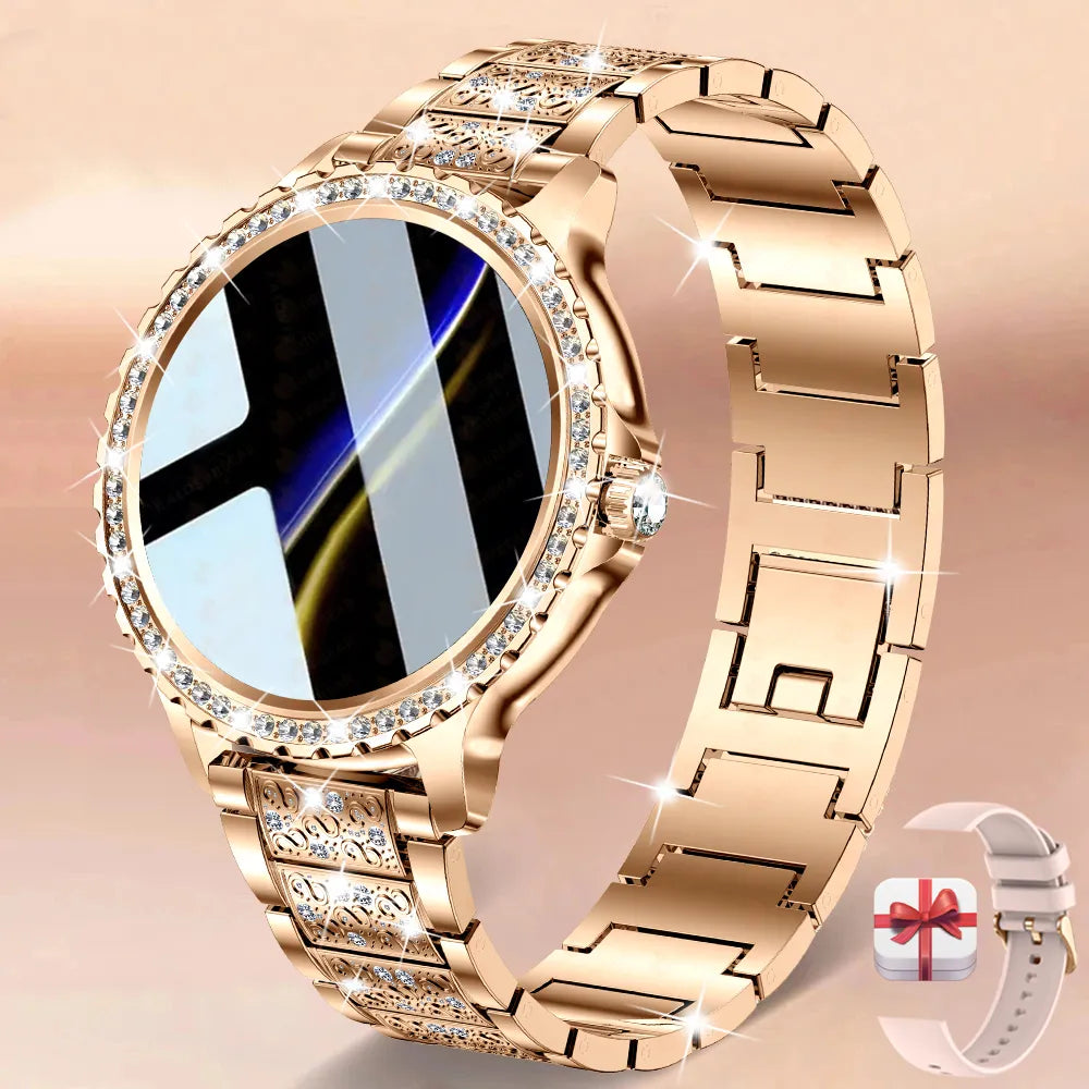 ChiBear Fashion Women Smart Watch True Blood Oxygen 1.32Inch 360*360 HD Screen Diamond Bracelet Bluetooth Call Smartwatch Ladies