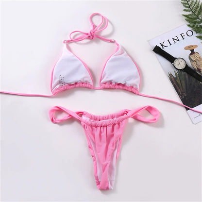 Feminine Bikinis Halter High Two Up Bikini Piece Up Women Cut Lace Solid Sexy Swimsuit Set Push Swimwears Tankinis Set купальник