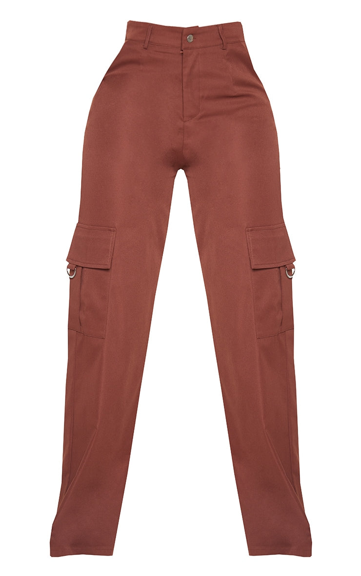 Next Day Delivery Before 10 pm  Shape Stone Buckle Detail Cargo Wide Leg Trousers