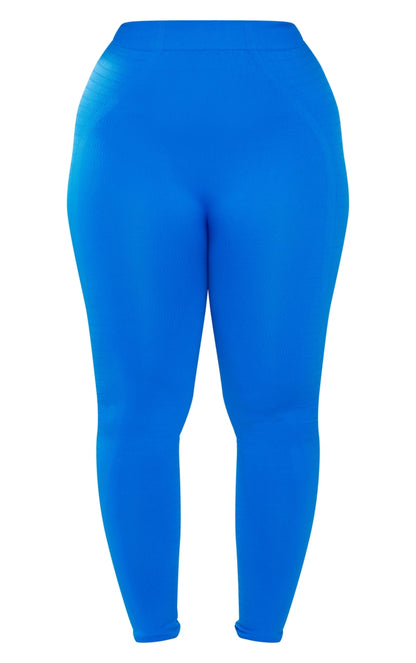 Next Day Delivery Before 10 PM Shape Up in Style with Bright Blue Branded Contour Sculpt Gym Leggings