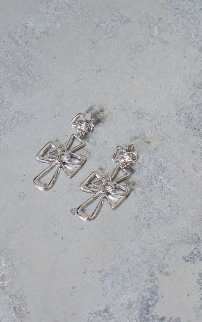 Next Day Delivery Before 10 PM Shine Bright: Silver Cross Swirl Statement Earrings