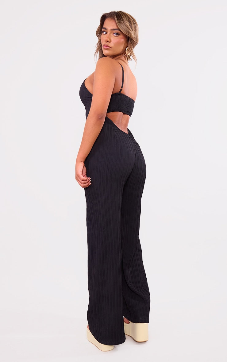 Next Day Delivery Before 10 PM Stone Strappy Textured Jumpsuit: Effortless and Chic Style