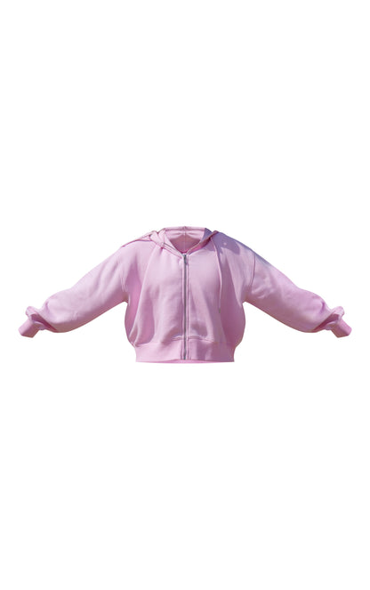 Bubblegum Pink Chill Club Puff Print Zip Up Jacket Next Day Delivery Before 10 pm