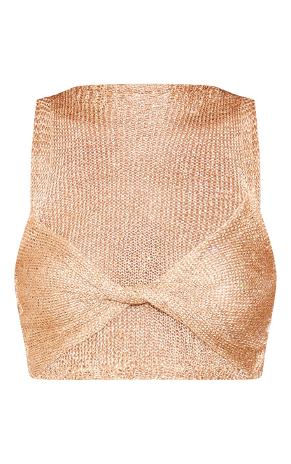 Next Day Delivery Before 10pm Coral Sequin Knit Double Layer Top