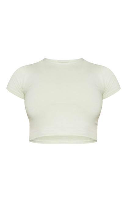 Next Day Delivery Before 10 PM Earthly Elegance: Natural Stone Cotton Short Sleeve Crop Top