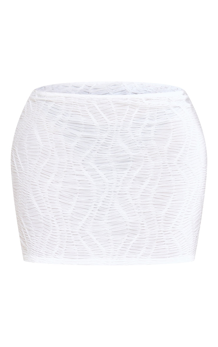 Next Day Delivery Before 10pm Shape White Textured Low Rise Mini Skirt