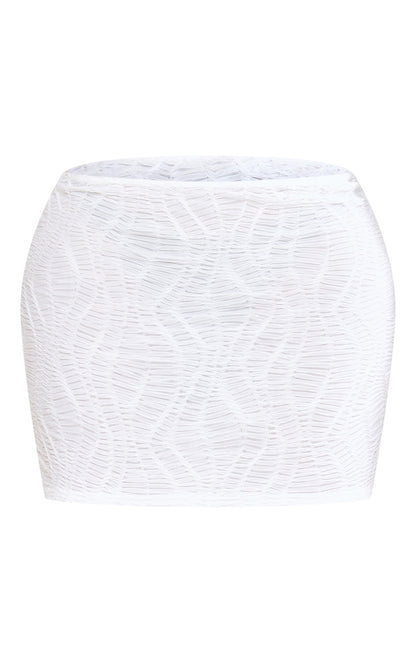 Next Day Delivery Before 10pm Shape White Textured Low Rise Mini Skirt