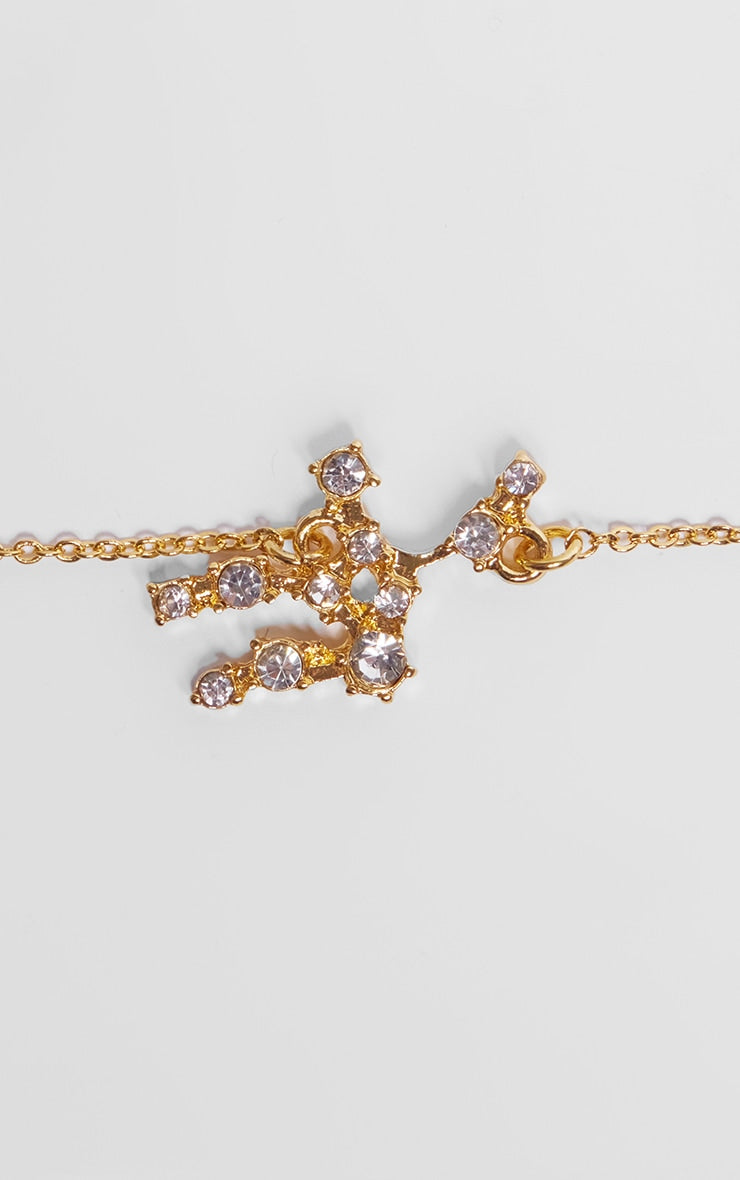 Gold Plated Gemini Celestial Necklace