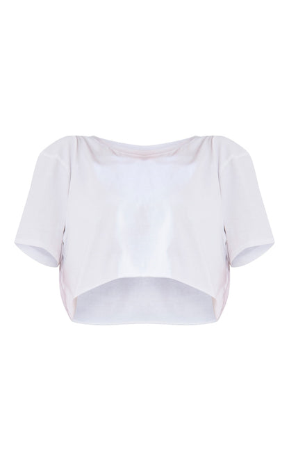 Next Day Delivery Before 10 PM Ultimate Comfort: Cotton White Oversized Crop T-Shirt