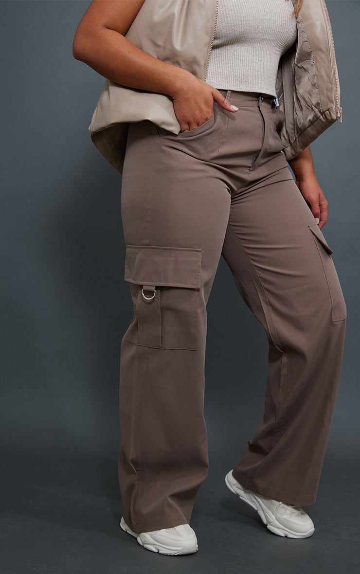 Next Day Delivery Before 10 pm  Shape Stone Buckle Detail Cargo Wide Leg Trousers