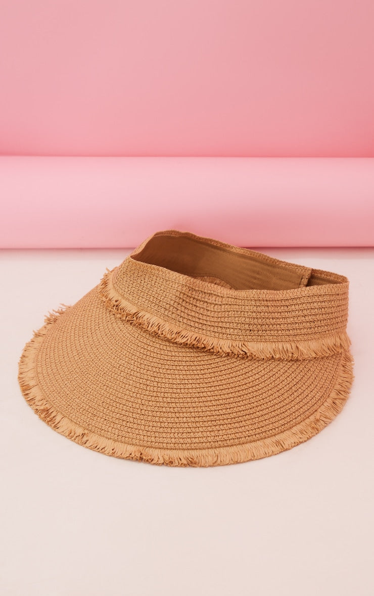 Next Day Delivery Before 10pm  Natural Straw Visor Hat