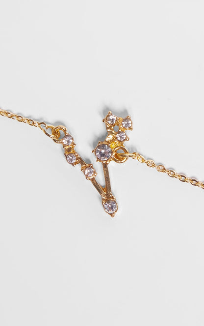 Gold Plated Gemini Celestial Necklace