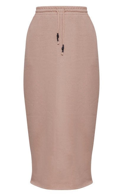 Taupe Sweat Drawstring Midi Skirt Next Day Delivery Before 10 pm