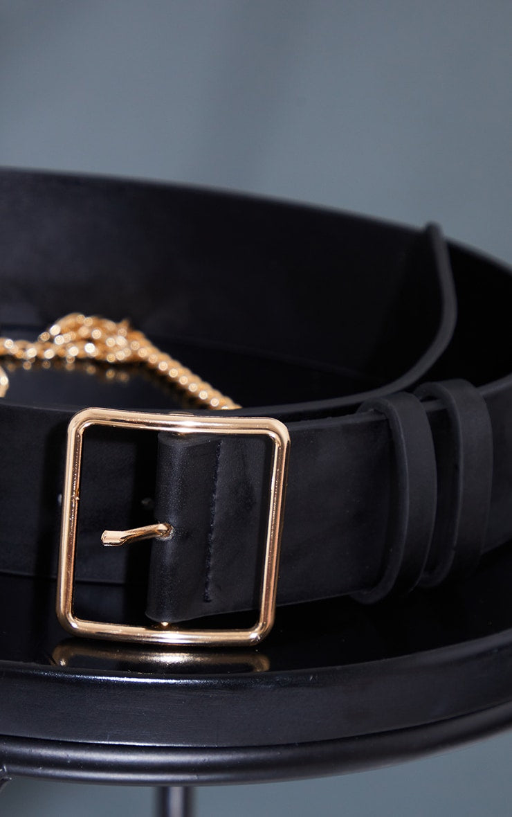Next Day Delivery Before 10PM Black Gold Chain Waist Belt