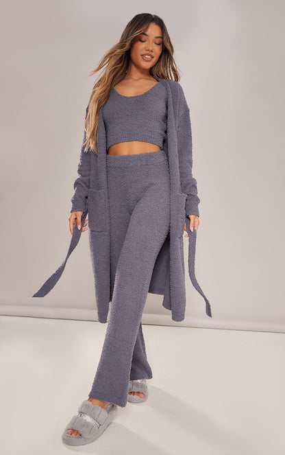 Next day delivery before 10pm Charcoal Cosy Dressing Gown