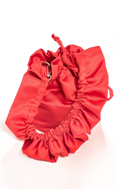 Next Day Delivery Before 10 PM Baby Pink Satin Ruffle Hand Bag: Chic and Feminine Style