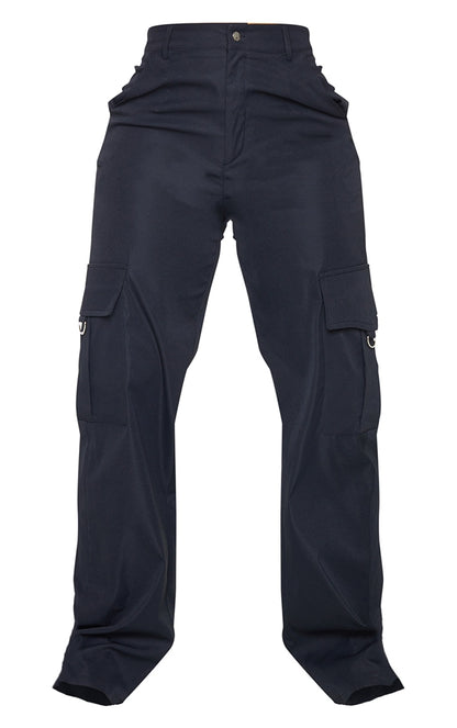 Next Day Delivery Before 10 pm  Shape Stone Buckle Detail Cargo Wide Leg Trousers