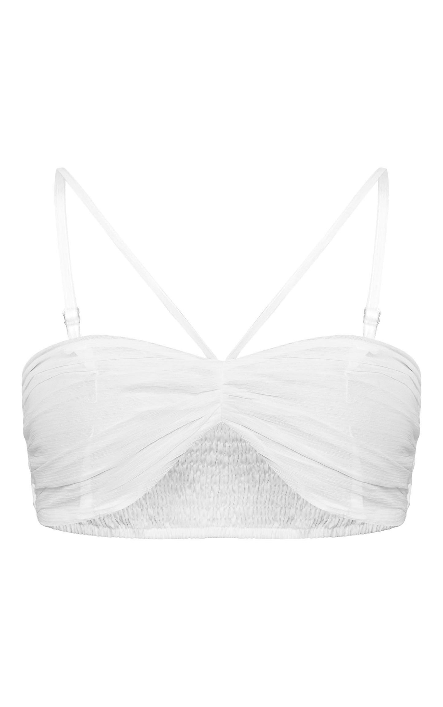 Next Day Delivery Before 10pm White Ruched Front Halterneck Bralette