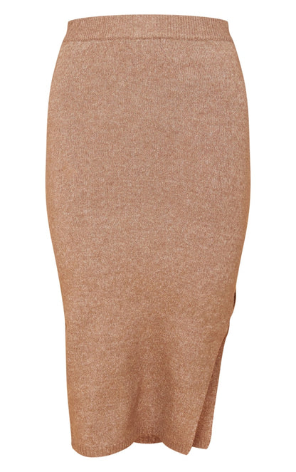 Taupe Marl Knitted Midaxi Skirt Next Day Delivery Before 10 pm