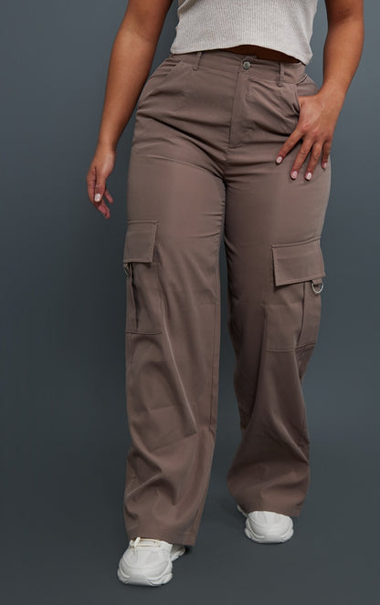 Next Day Delivery Before 10 pm  Shape Stone Buckle Detail Cargo Wide Leg Trousers