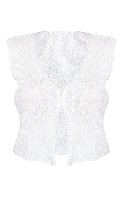 Next Day Delivery Before 10pm Lemon Filigree Knit Hook And Eye Waistcoat