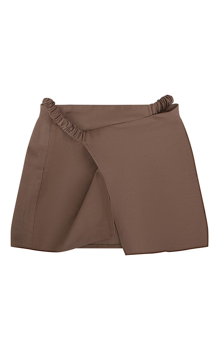 Khaki Ruched Strap Wrap Mini Skirt Next Day Delivery Before 10 pm