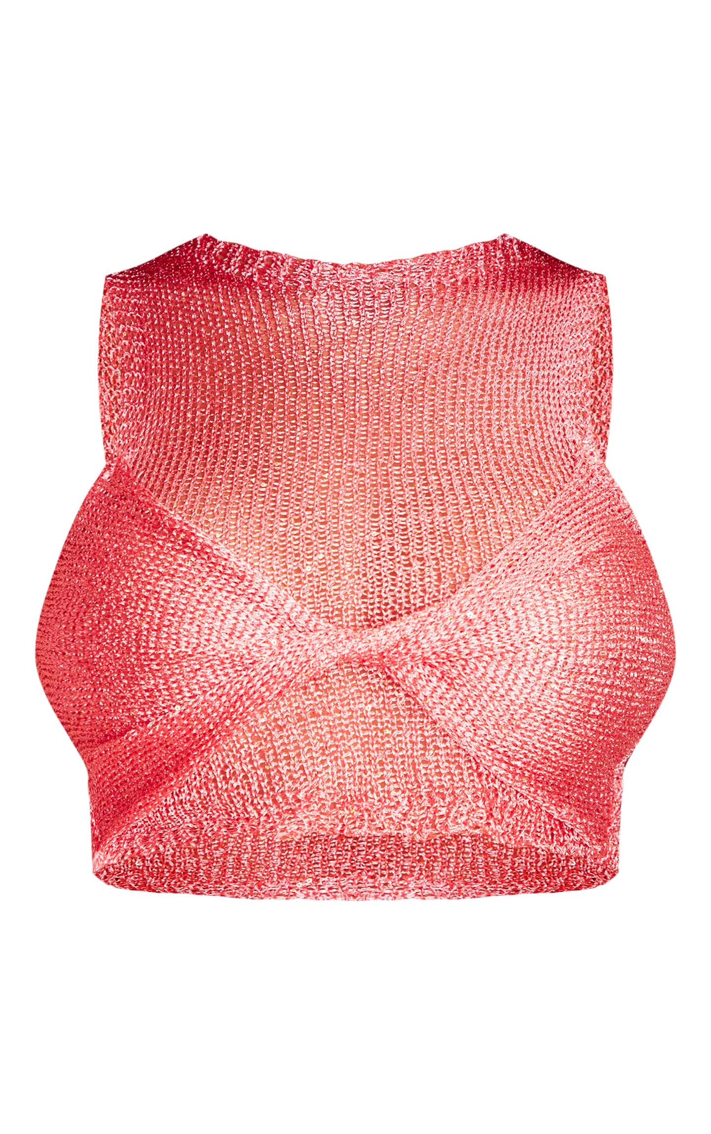 Next Day Delivery Before 10pm Coral Sequin Knit Double Layer Top