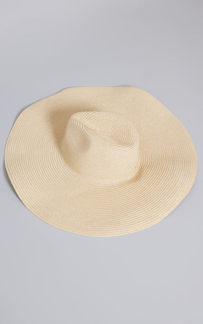 Next Day Delivery Before 10pm Beige Oversized Woven Fedora